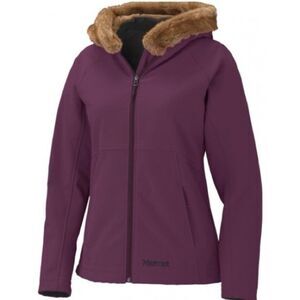 Marmot burgundy maroon purple fur hood jacket coat